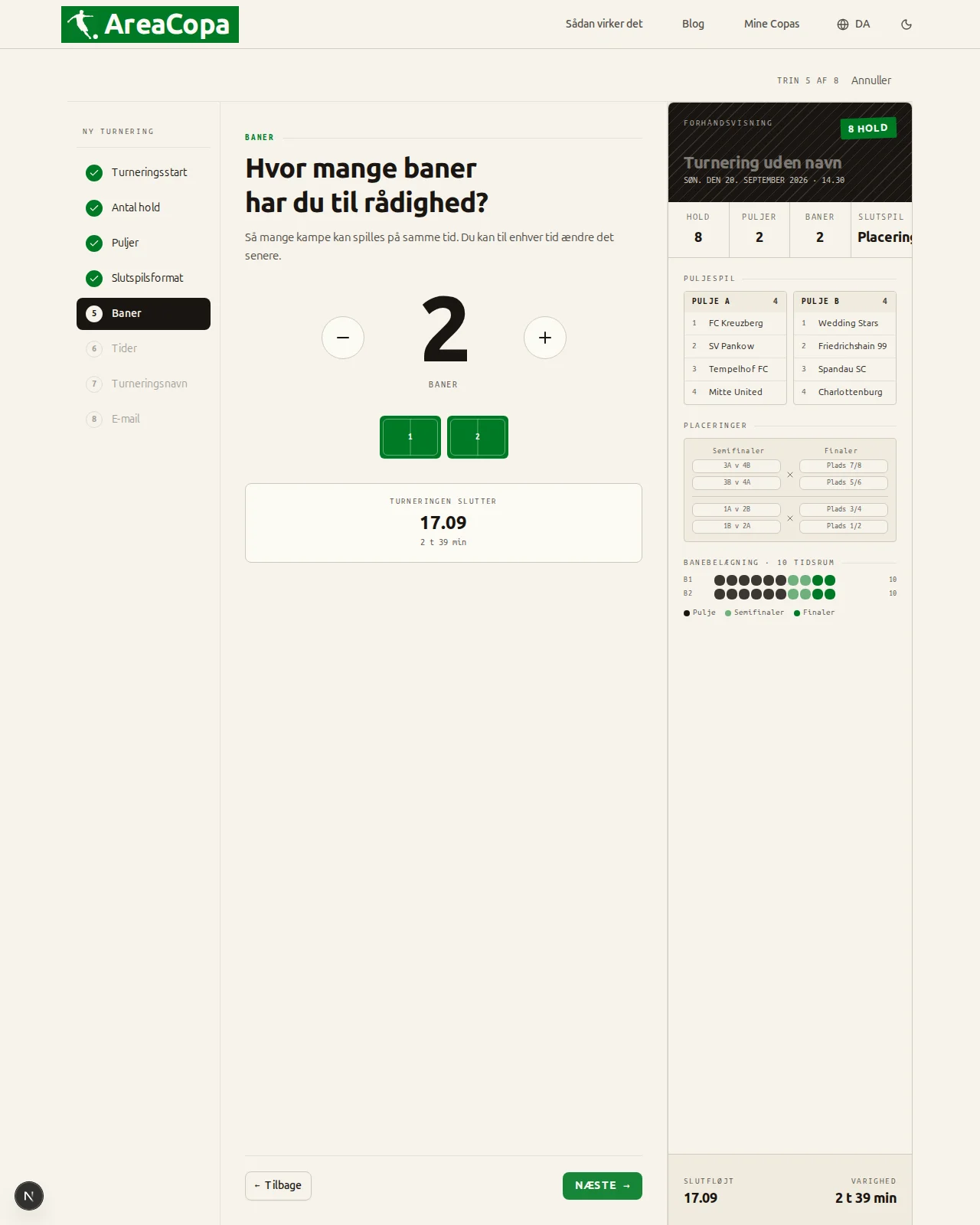 Hvor mange baner har du?