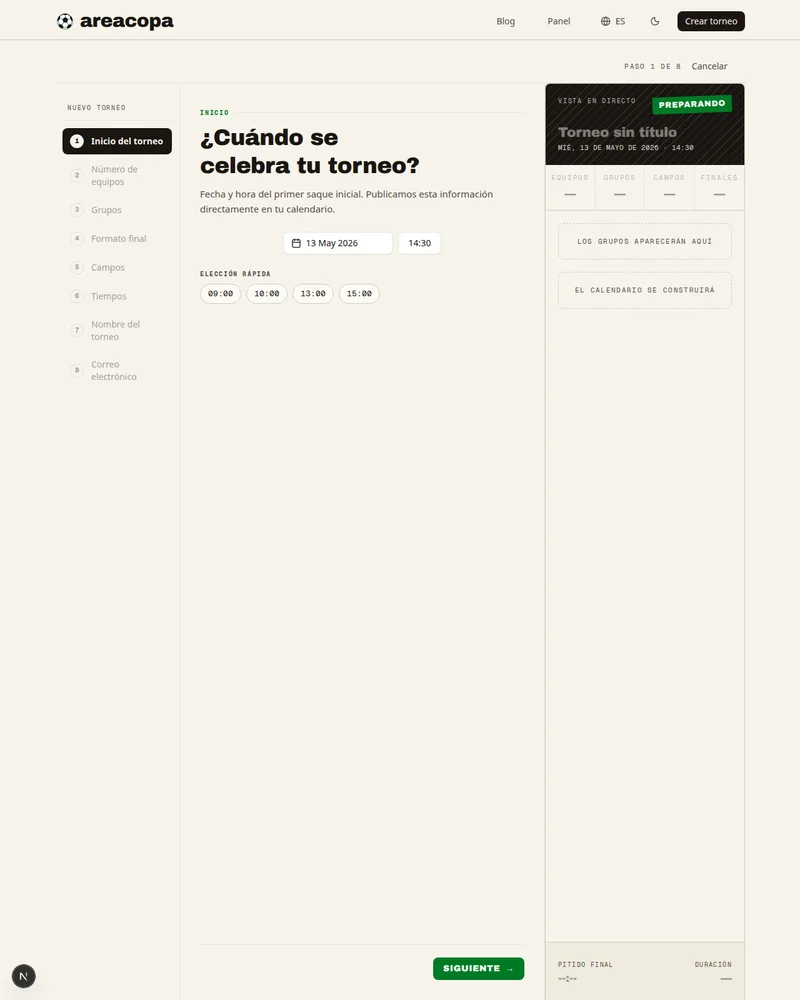 ¿Cuándo empieza el torneo?