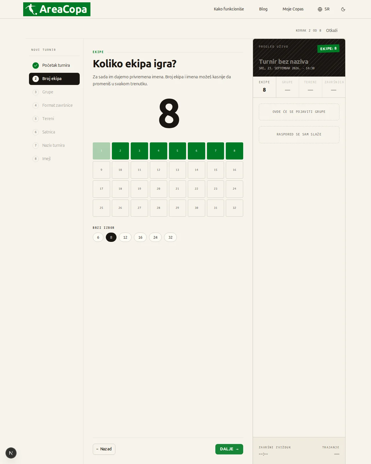 Koliko ekipa igra?